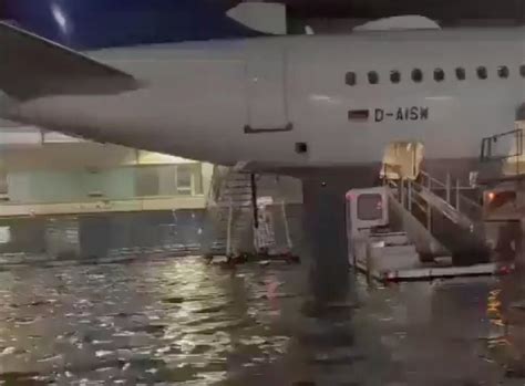 Ş­i­d­d­e­t­l­i­ ­Y­a­ğ­m­u­r­ ­S­e­b­e­b­i­y­l­e­ ­F­r­a­n­k­f­u­r­t­ ­H­a­v­a­l­i­m­a­n­ı­­n­ı­ ­S­e­l­ ­B­a­s­t­ı­ ­v­e­ ­7­0­­d­e­n­ ­F­a­z­l­a­ ­U­ç­u­ş­ ­İ­p­t­a­l­ ­E­d­i­l­d­i­
